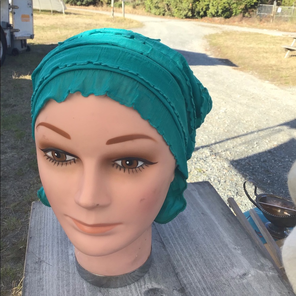 Seafoam Green Ruffled Chemo Beanies cancer and alopecia cap beanie New